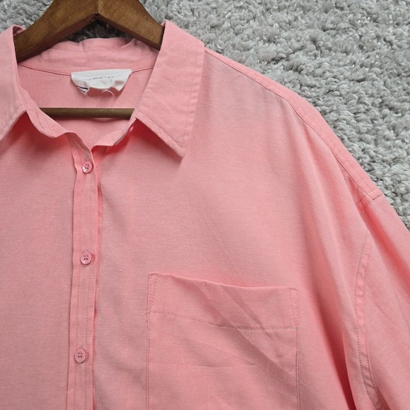 Pomander Place Shirt Womens XXXL Pink Adair Boyfriend 3/4 Sleeve Tuckernuck - Picture 3 of 12